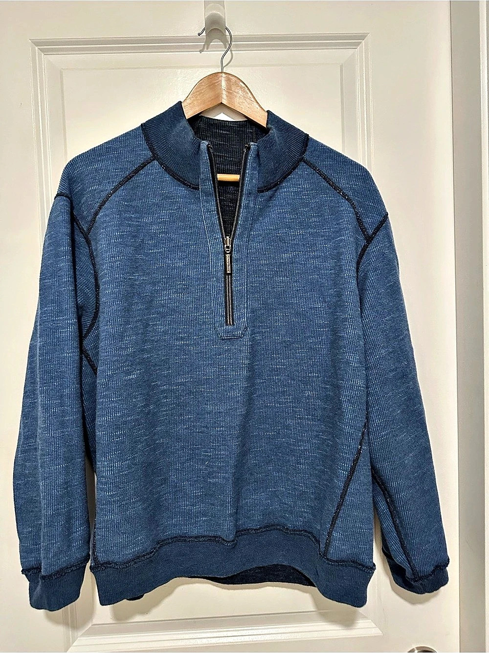 Tommy Bahama Reversible Quarter Zip Pullover 1/4 Zip Blue Pullover Men’s Large